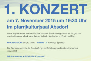 1. Konzert des Musikverein Absdorf am 7. November 2015 im PfarrKulturSaal Absdorf